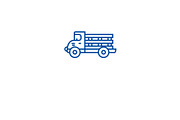 Farming truck line icon concept