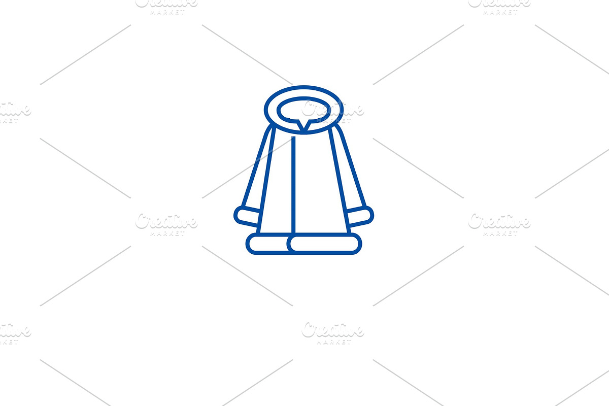 Fashion fur coat line icon concept in Illustrations - product preview 8