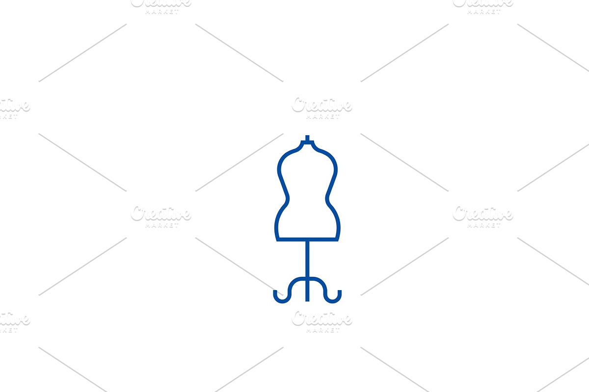 Fashion mannequin line icon concept in Illustrations - product preview 8