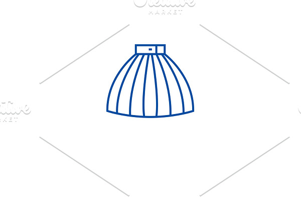 Fashion skirt line icon concept