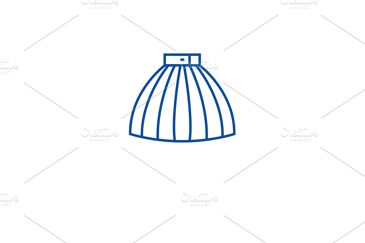 Fashion skirt line icon concept in Illustrations - product preview 8