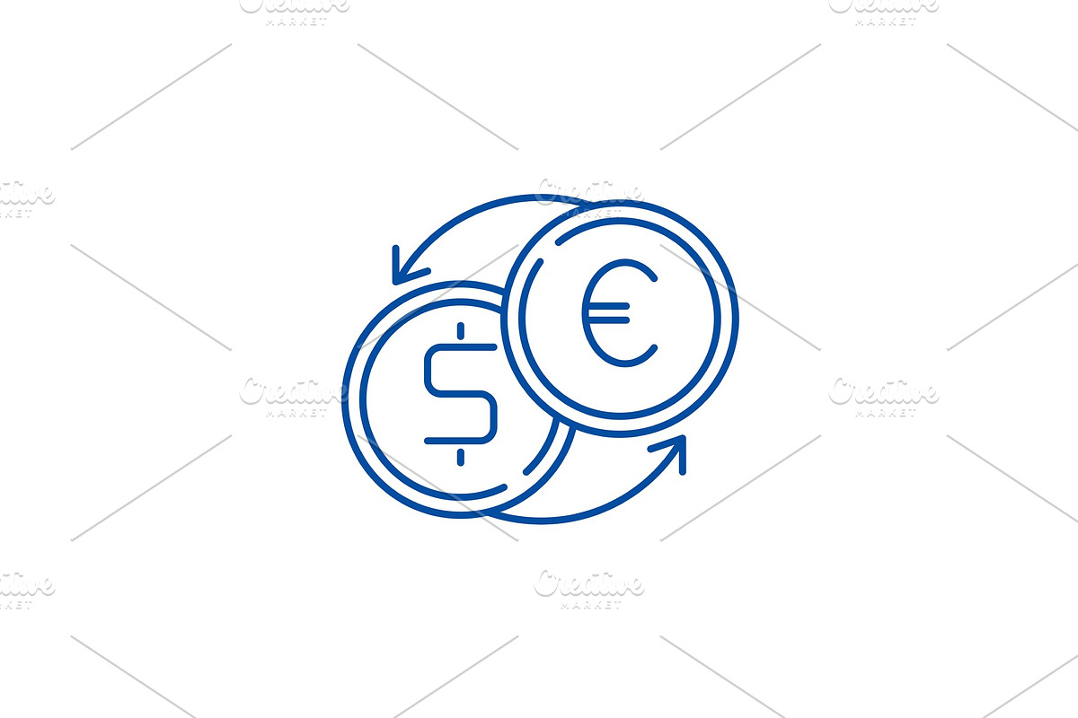 Fast currency exchange line icon in Illustrations - product preview 8
