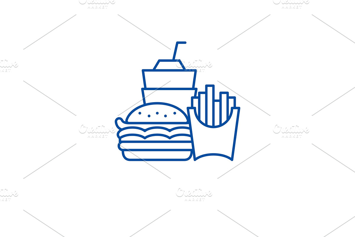Fast food business line icon concept in Illustrations - product preview 8