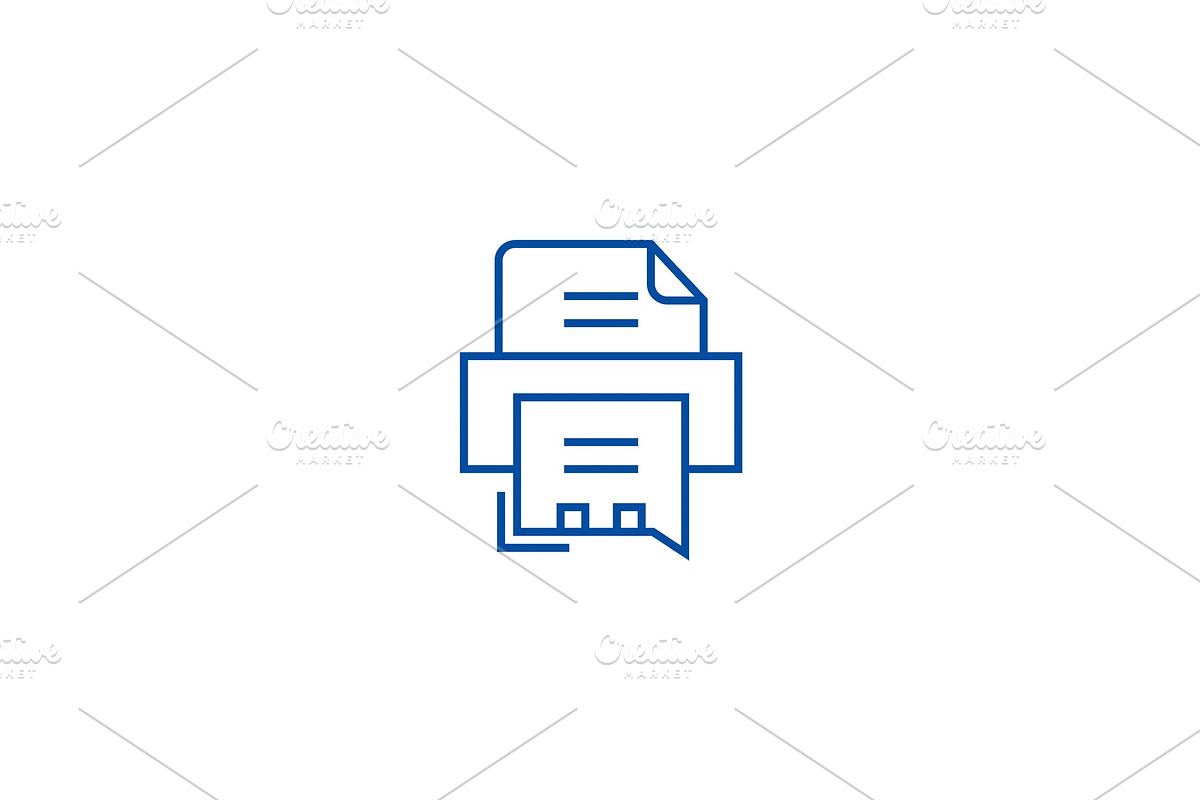 Fax printer line icon concept. Fax in Illustrations - product preview 8