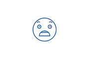 Fearful emoji line icon concept