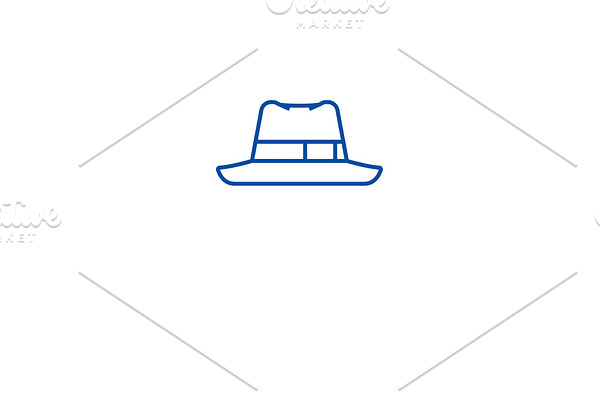 Fedora hat line icon concept. Fedora