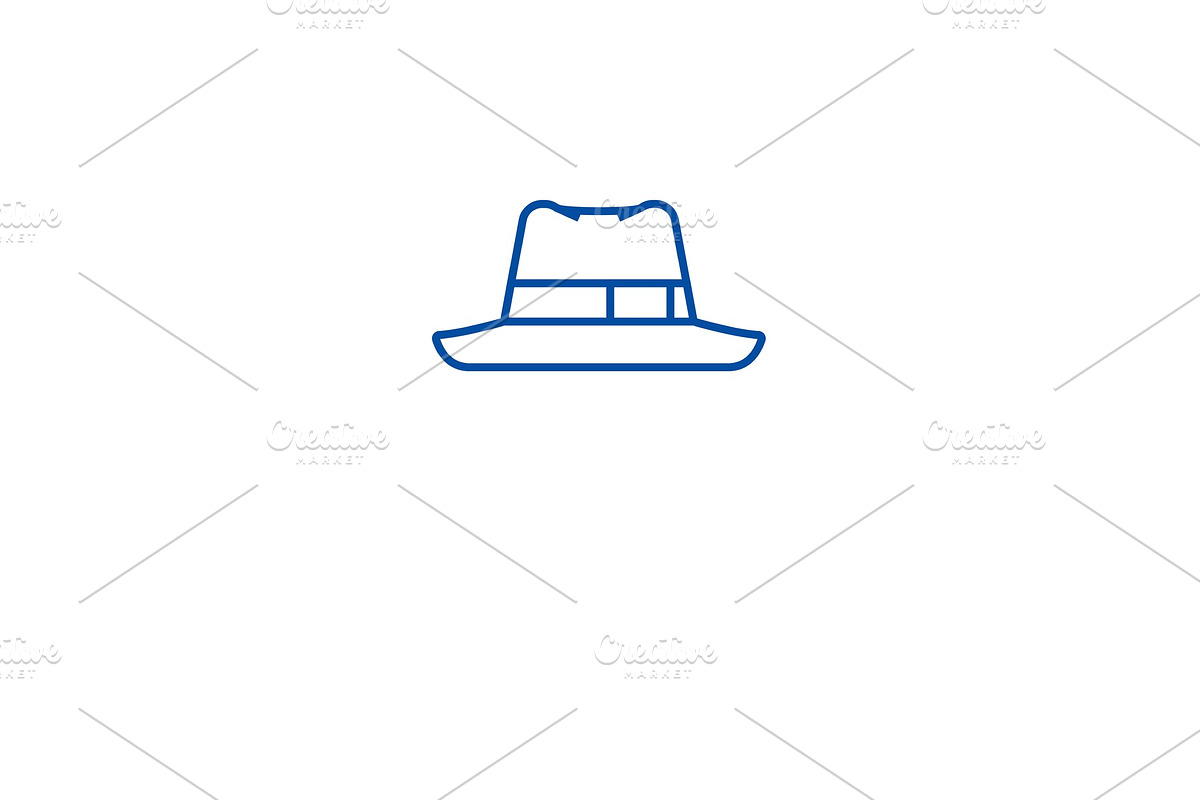 Fedora hat line icon concept. Fedora in Illustrations - product preview 8