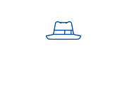 Fedora hat line icon concept. Fedora