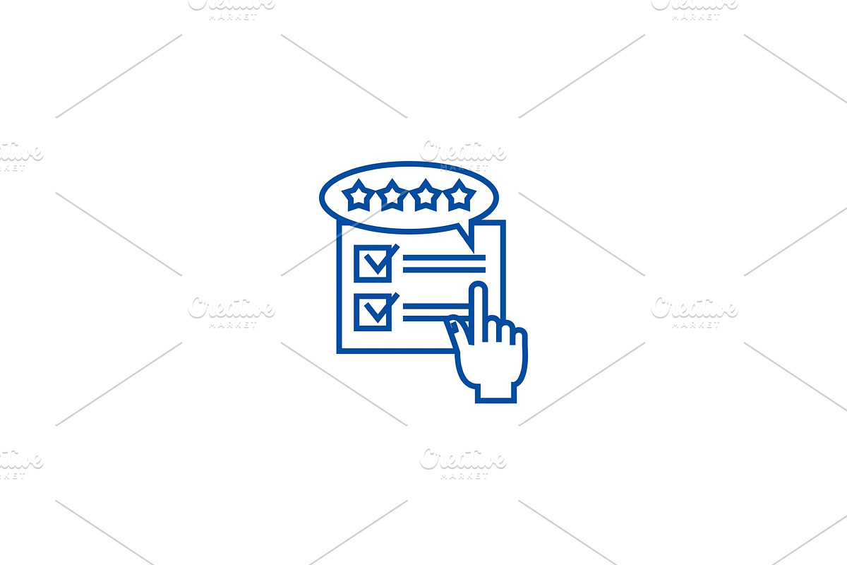 Feedback, review, rating line icon in Illustrations - product preview 8