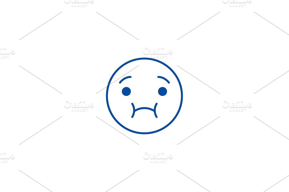 Feeling sick emoji line icon concept in Illustrations - product preview 8