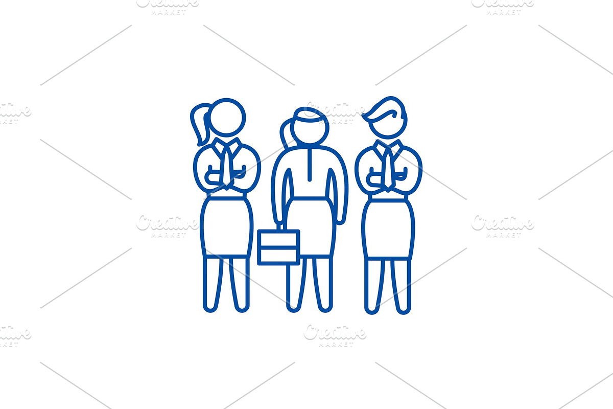 Female employees line icon concept in Illustrations - product preview 8