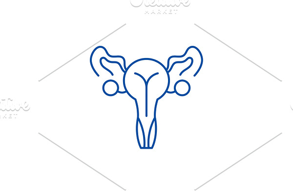 Female genitals line icon concept