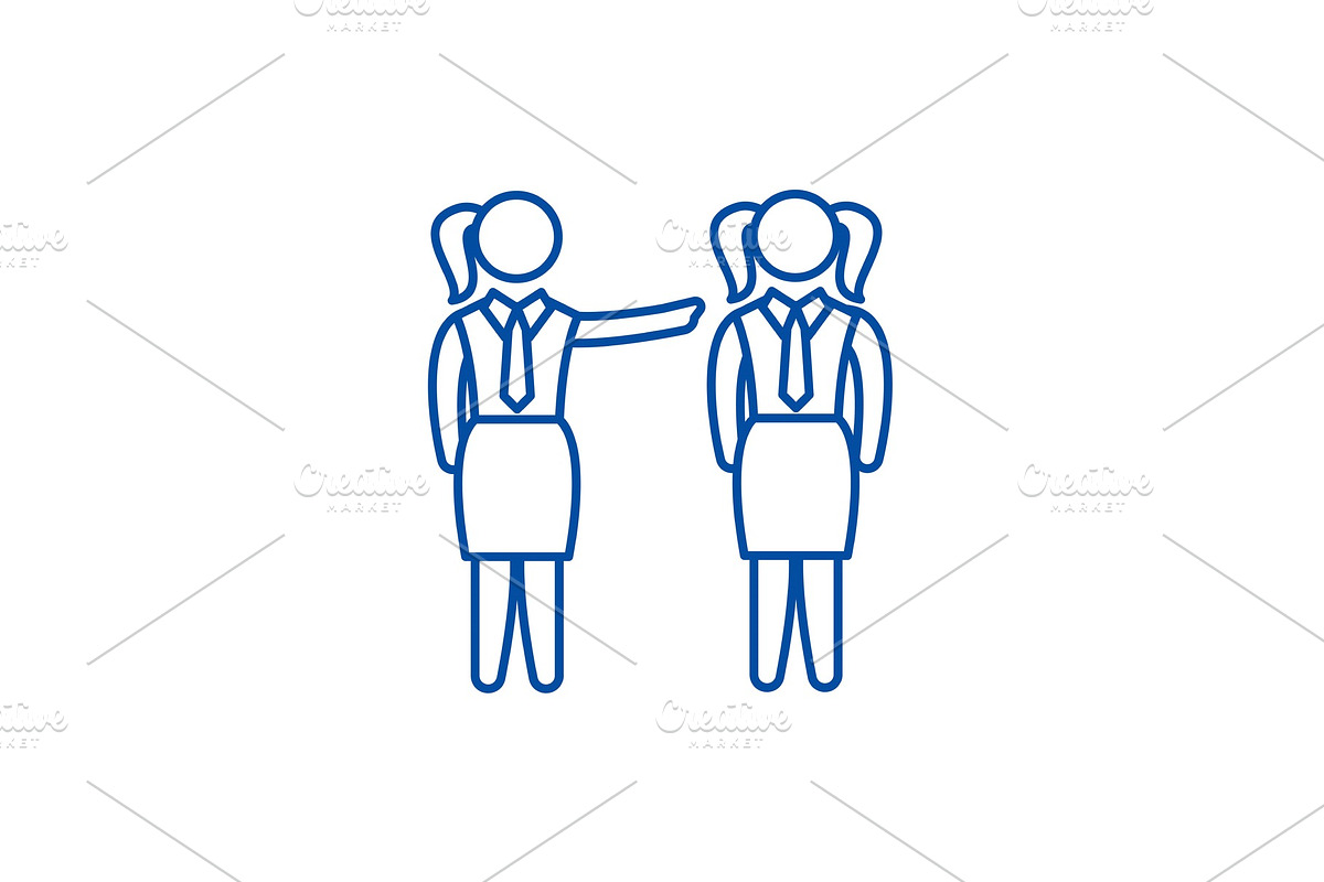 Female mentoring line icon concept in Illustrations - product preview 8