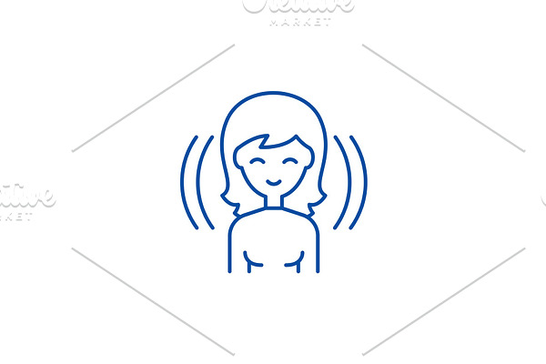 Female user line icon concept