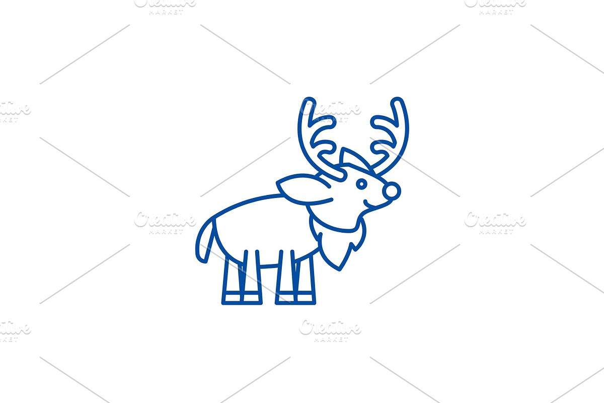 Festive deer line icon concept in Objects - product preview 8