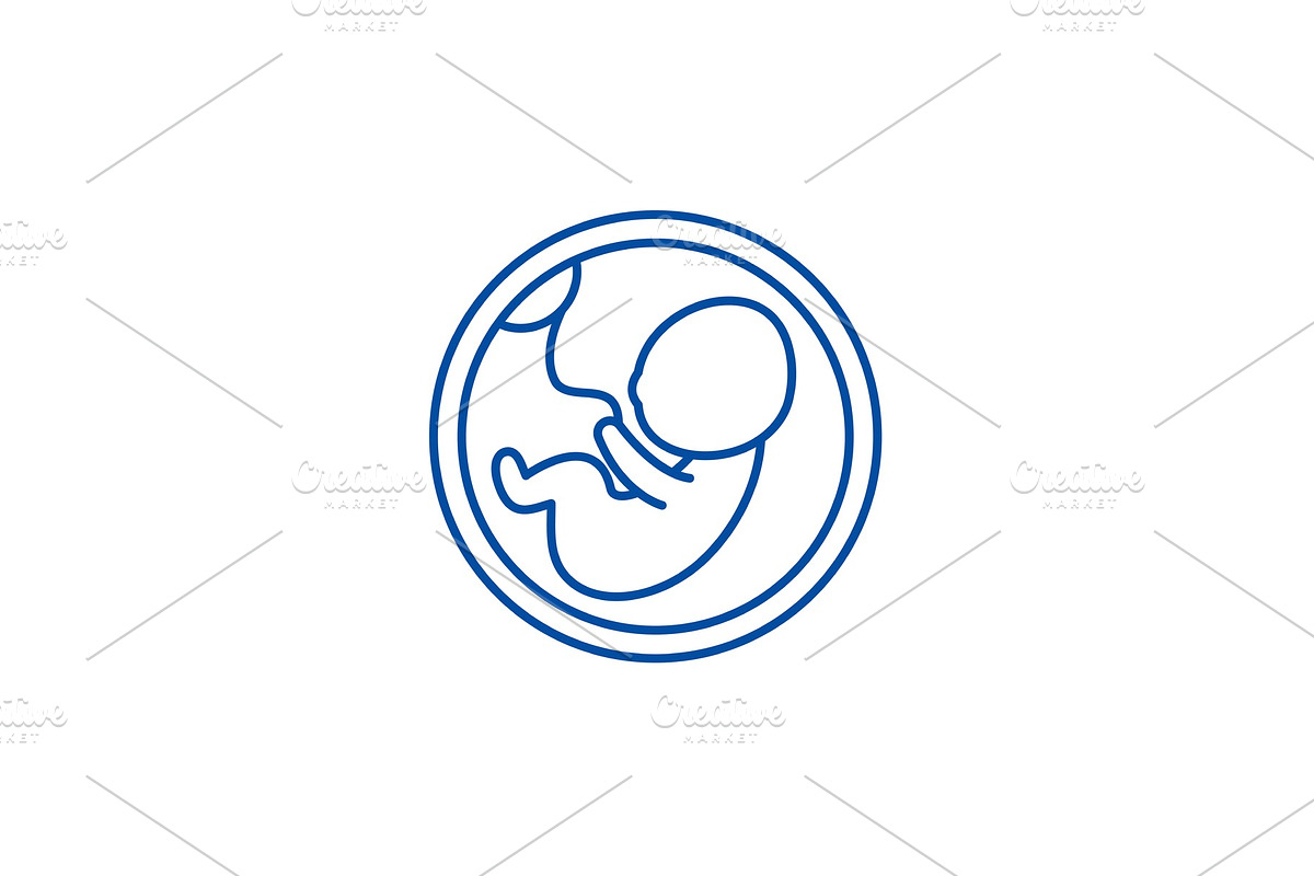 Fetus in the womb line icon concept in Objects - product preview 8