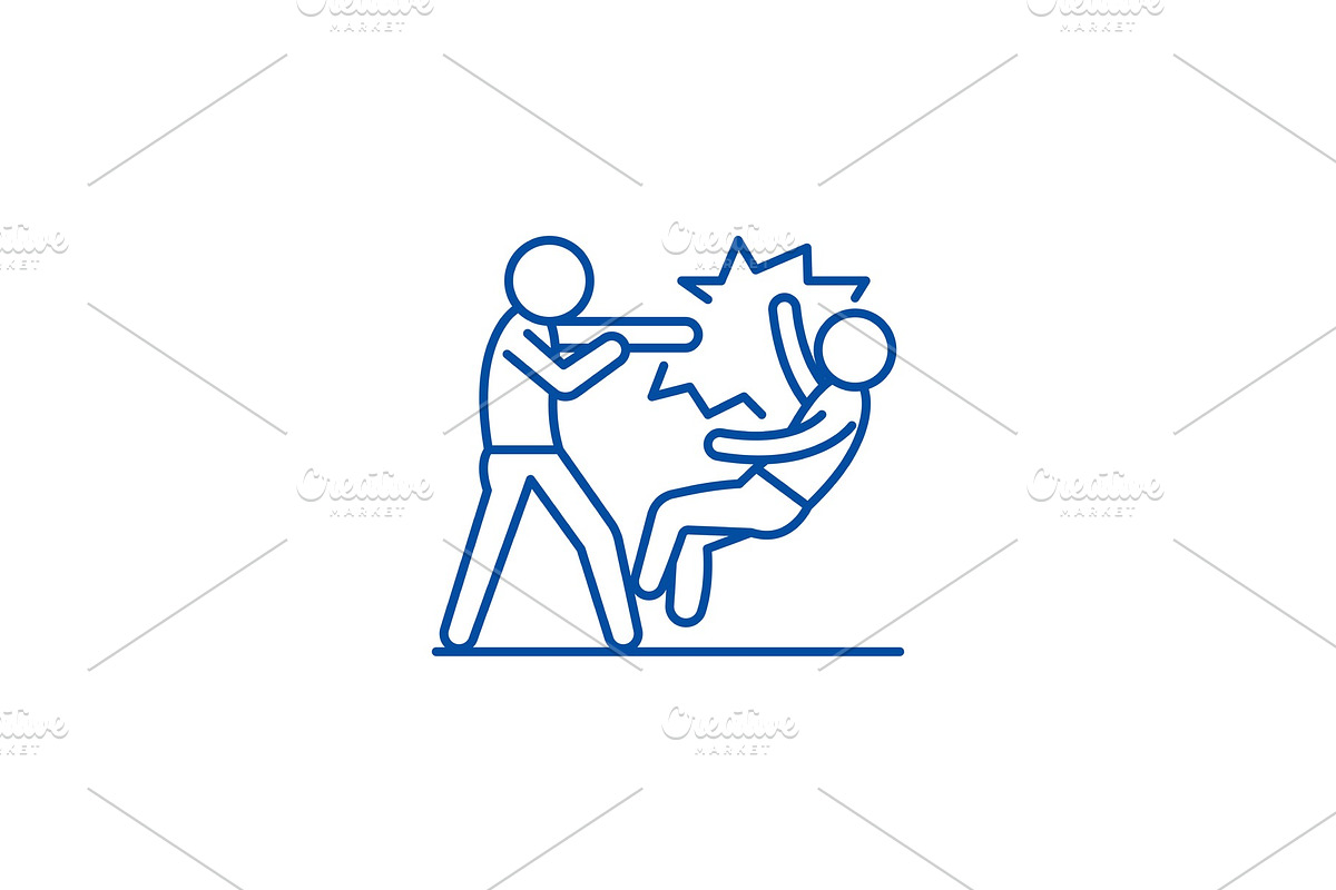 Fight line icon concept. Fight flat in Illustrations - product preview 8