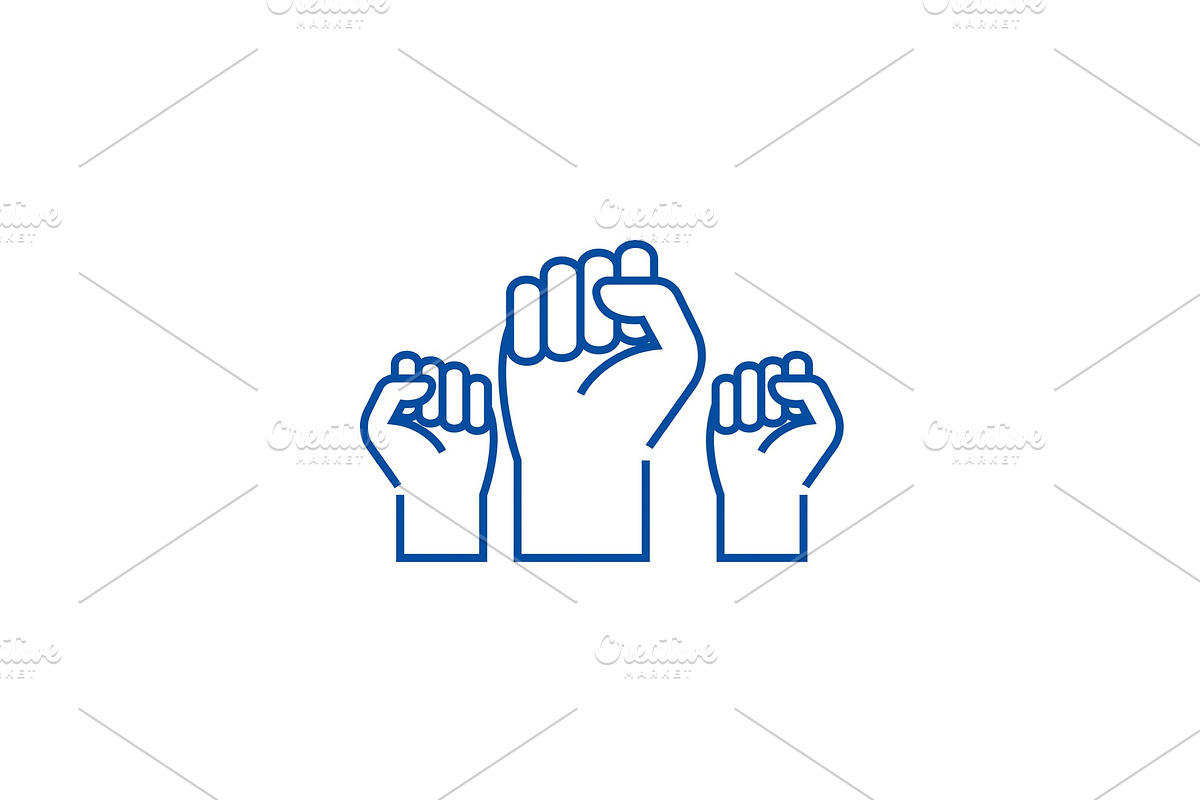 Fighting for rights,freedom line in Illustrations - product preview 8