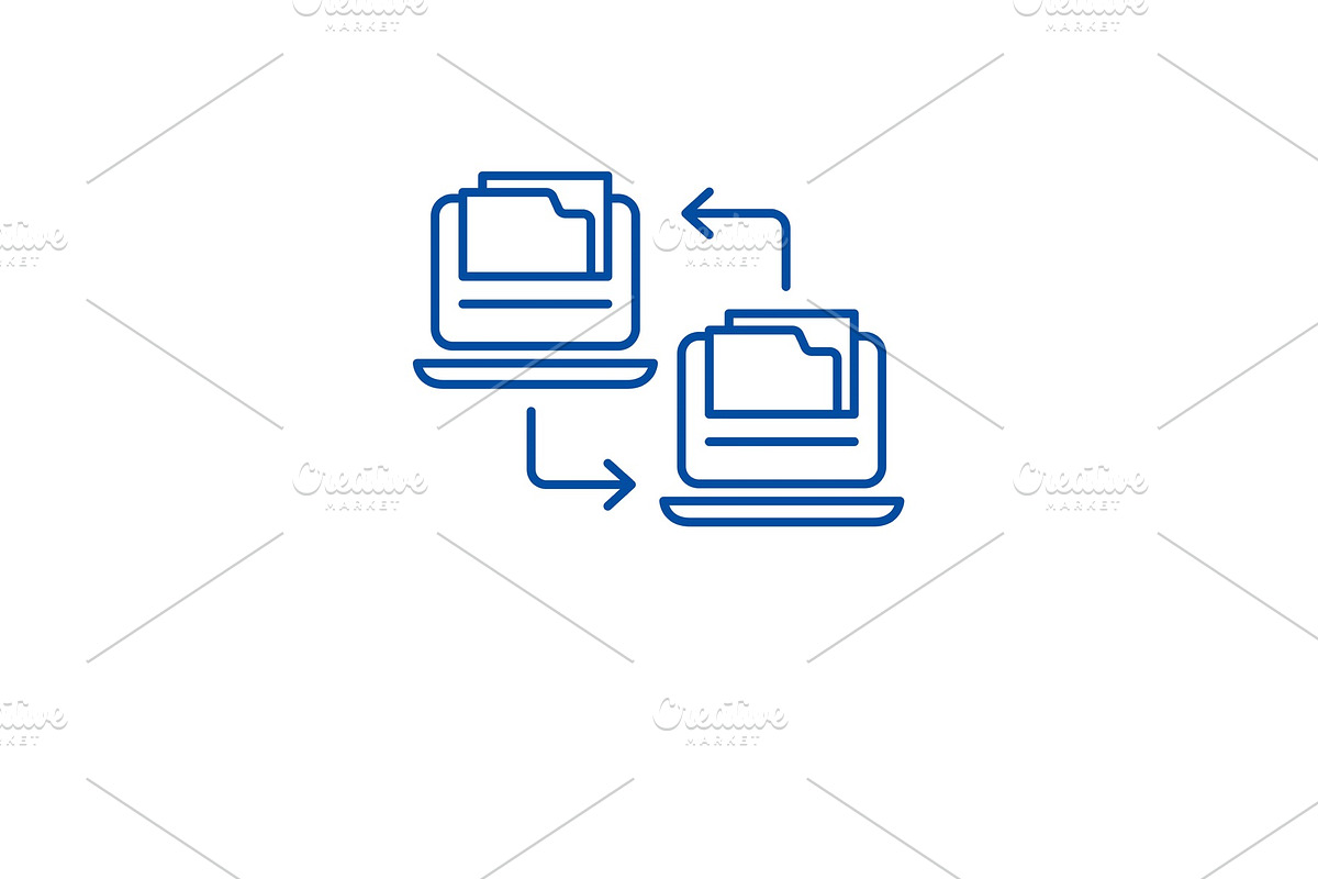 Files exchange line icon concept in Illustrations - product preview 8