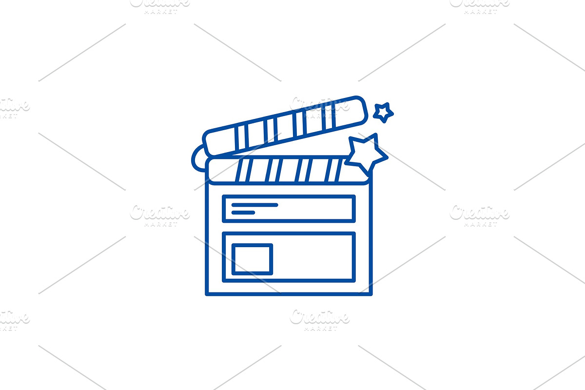 Film shooting line icon concept in Illustrations - product preview 8