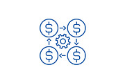 Finance management line icon concept