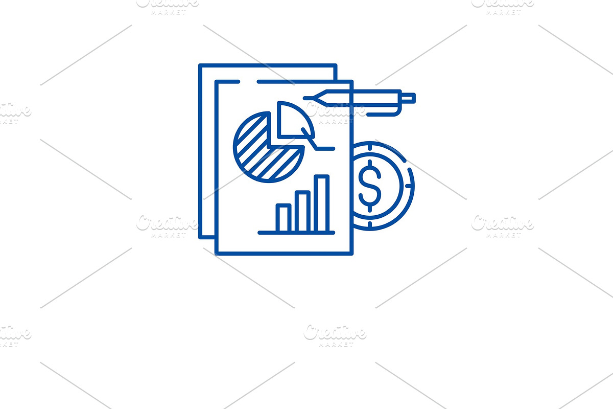 Financial budget line icon concept in Illustrations - product preview 8