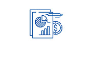 Financial budget line icon concept