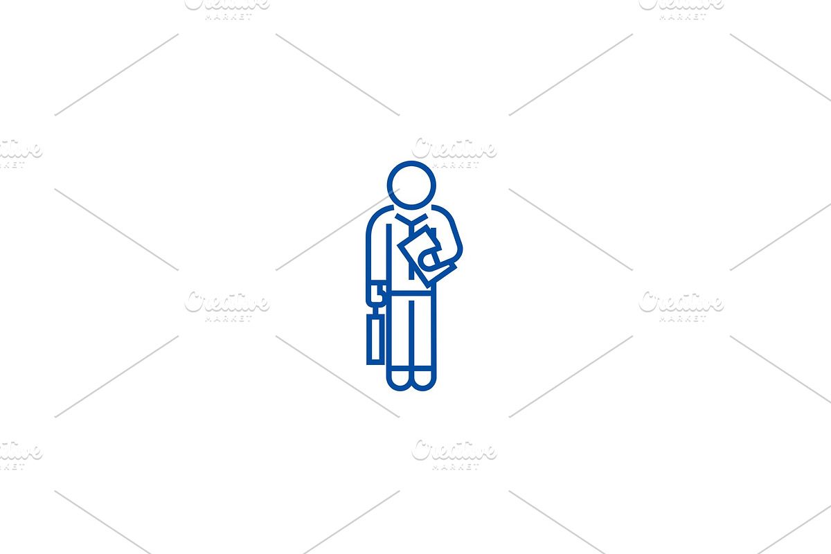 Financial consultant 32 line icon in Illustrations - product preview 8