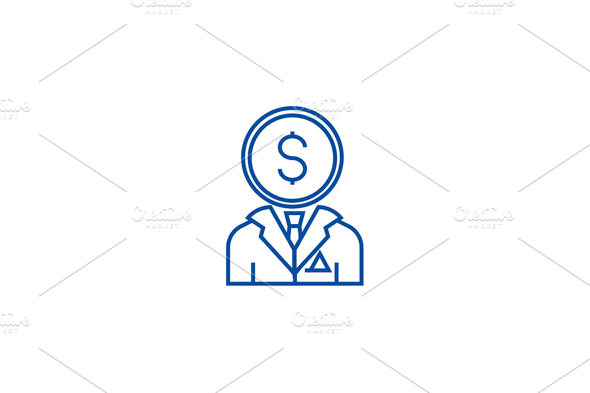 Financial consultant 68 line icon in Illustrations - product preview 8