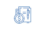 Financial contract line icon concept