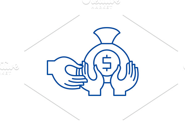 Financial fraud line icon concept