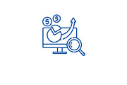 Financial growth line icon concept