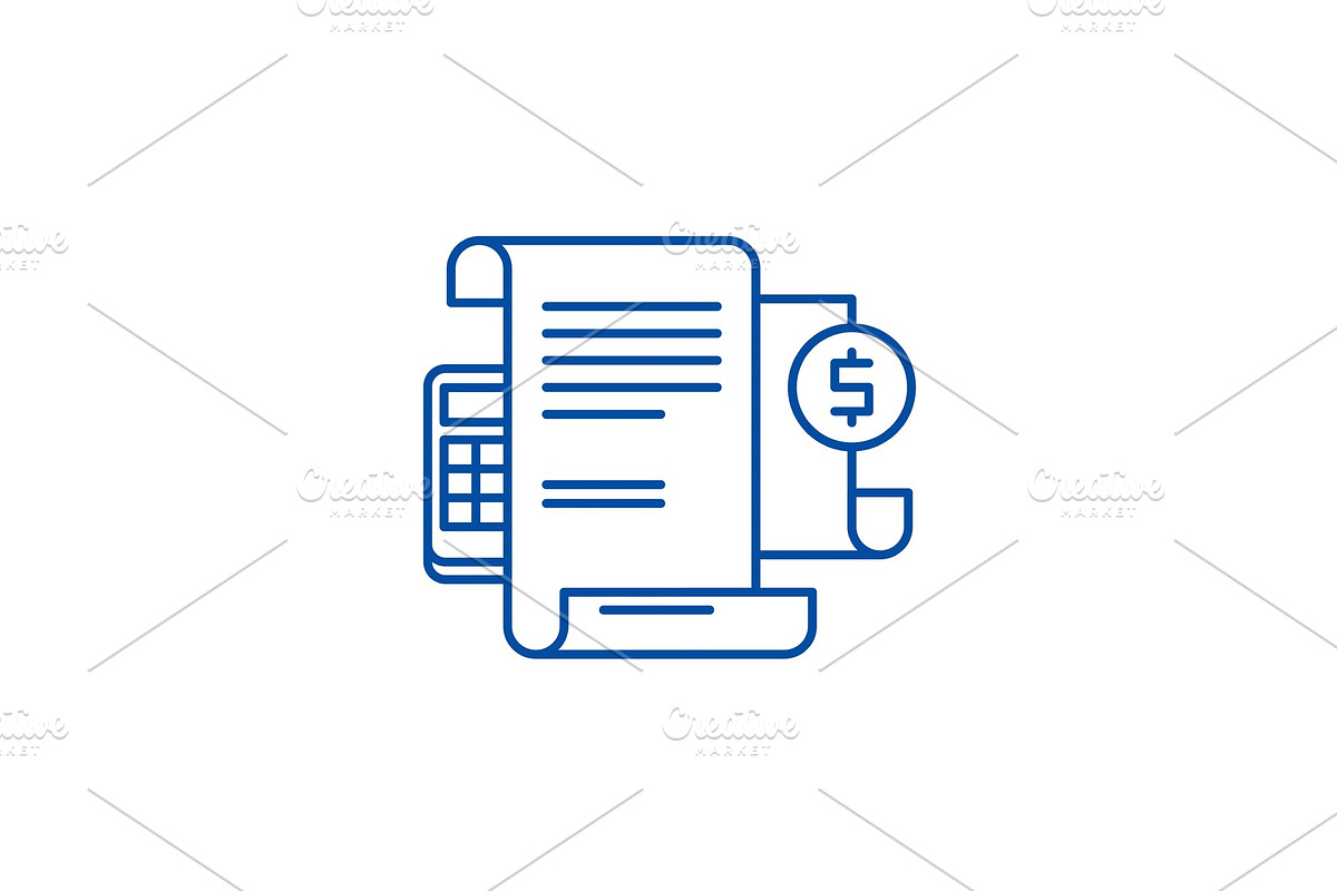 Financial instructions line icon in Illustrations - product preview 8