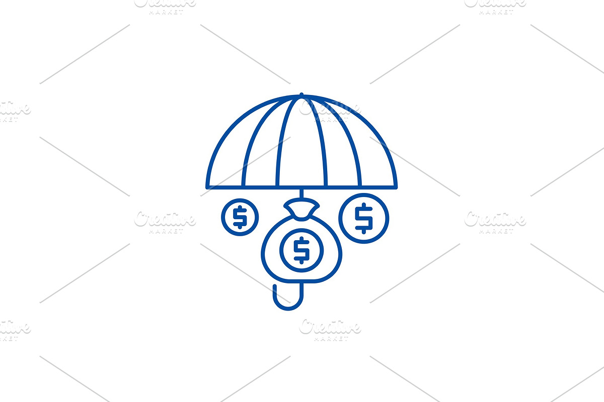 Financial insurance line icon in Illustrations - product preview 8