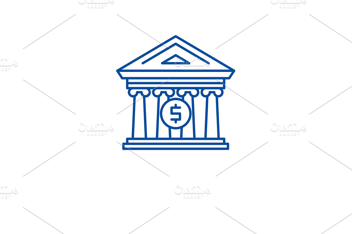 Financial organization line icon in Illustrations - product preview 8