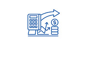 Financial planning line icon concept