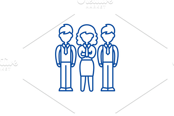 Financial team line icon concept
