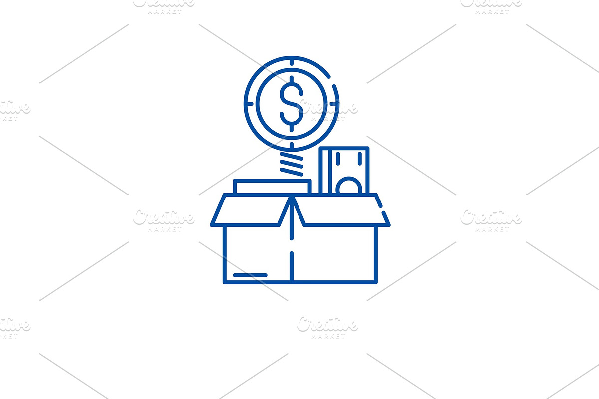 Financial wealth line icon concept in Illustrations - product preview 8