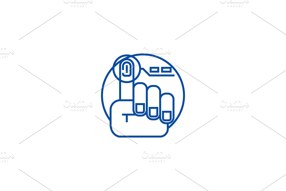 Finger print line icon concept in Illustrations - product preview 8