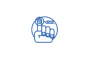 Finger print line icon concept