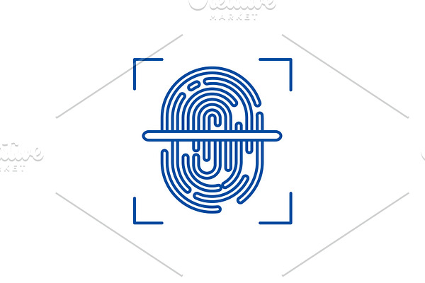 Finger scanner line icon concept