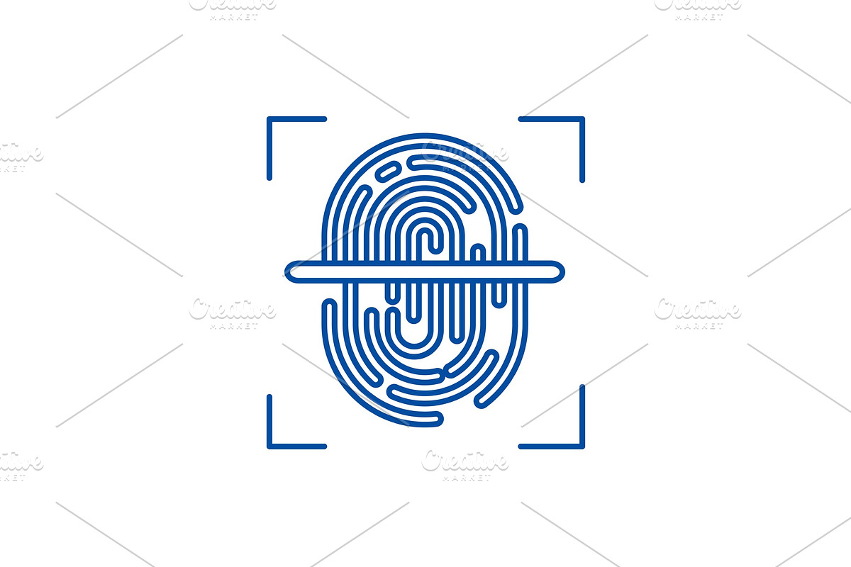 Finger scanner line icon concept in Illustrations - product preview 8