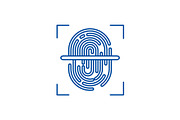 Finger scanner line icon concept