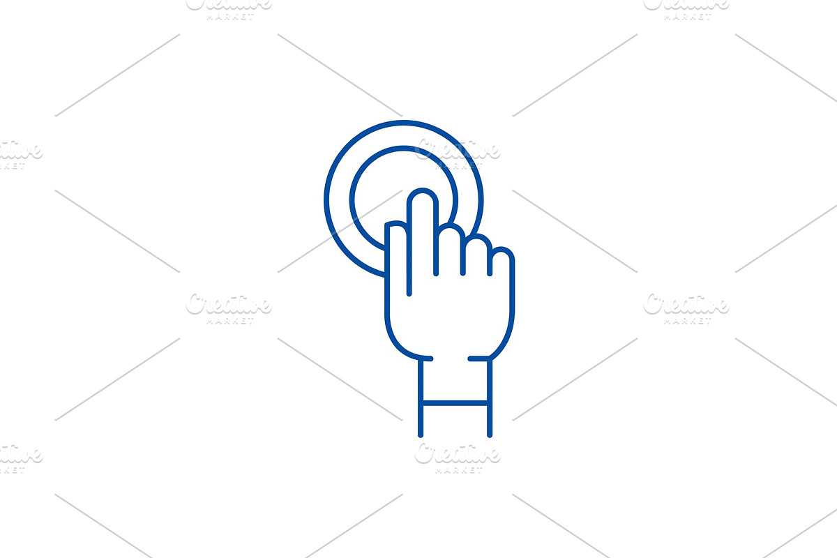 Finger touch line icon concept in Illustrations - product preview 8