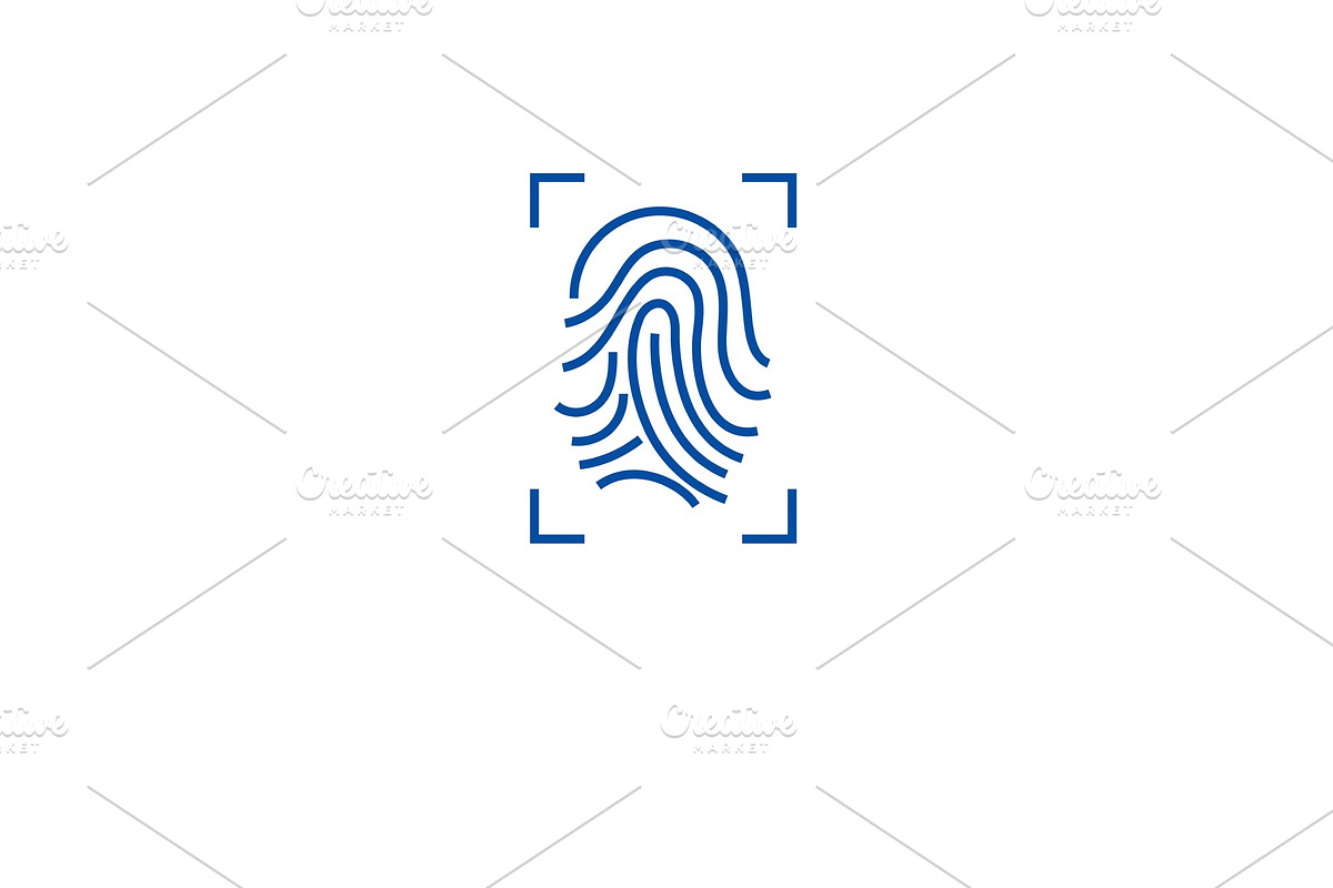 Fingerprint scan line icon concept in Illustrations - product preview 8