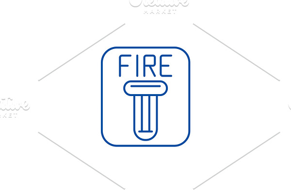 Fire safety line icon concept. Fire