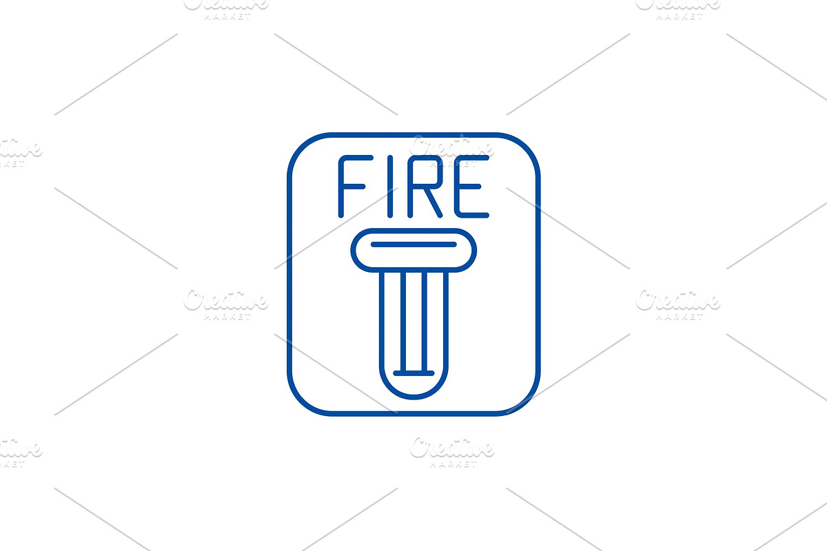 Fire safety line icon concept. Fire in Objects - product preview 8