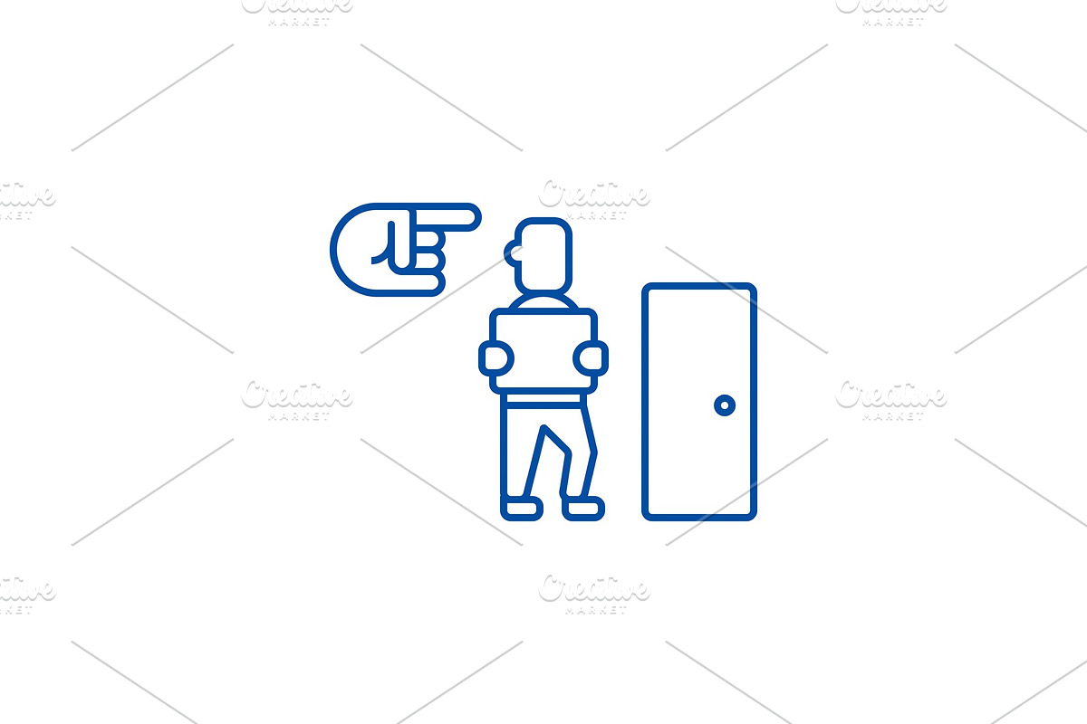 Fired,exit,dismissal line icon in Illustrations - product preview 8