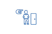 Fired,exit,dismissal line icon