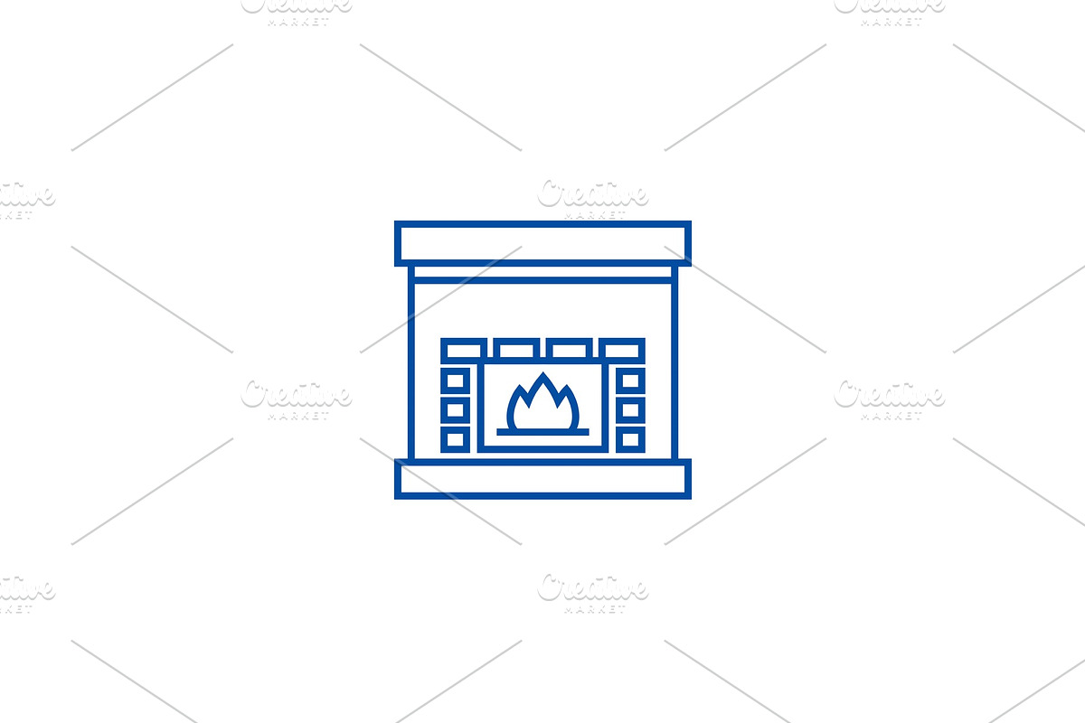 Fireplace,hearth line icon concept in Objects - product preview 8